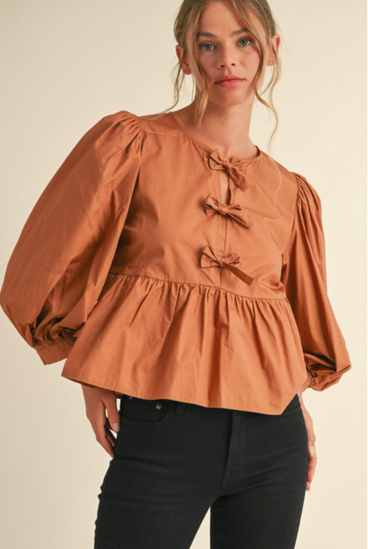 Toffee Bow Top