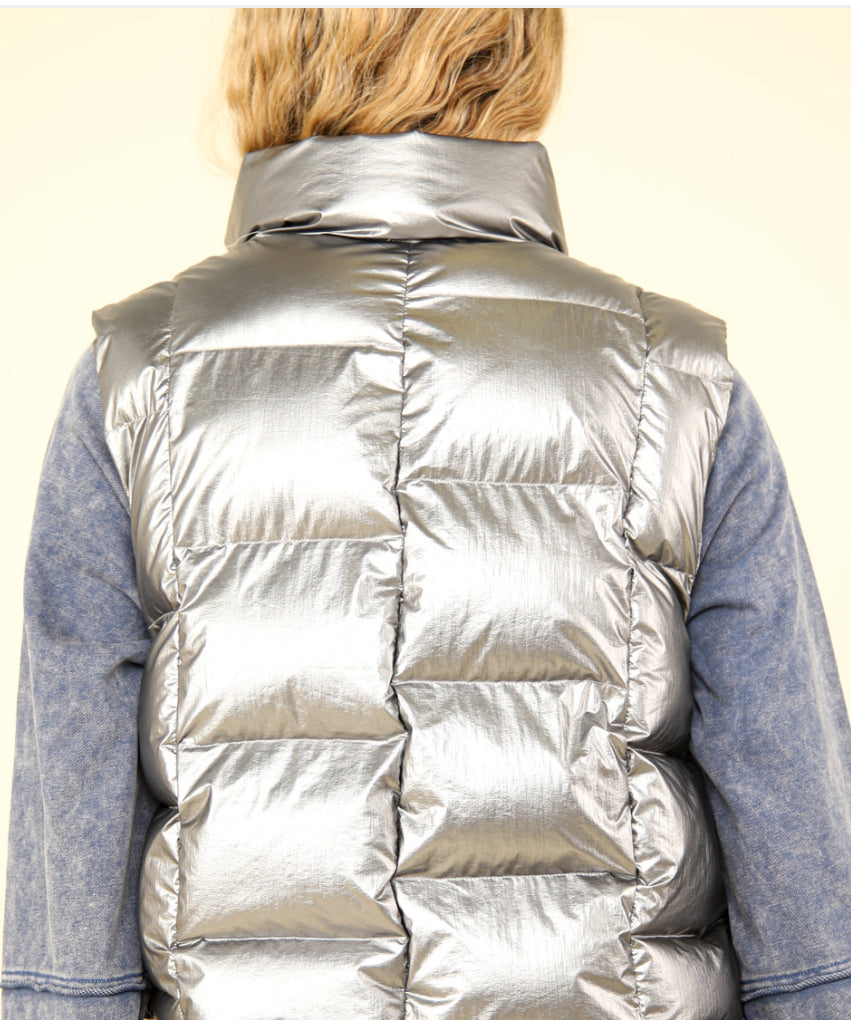 Metallic Vest Silver